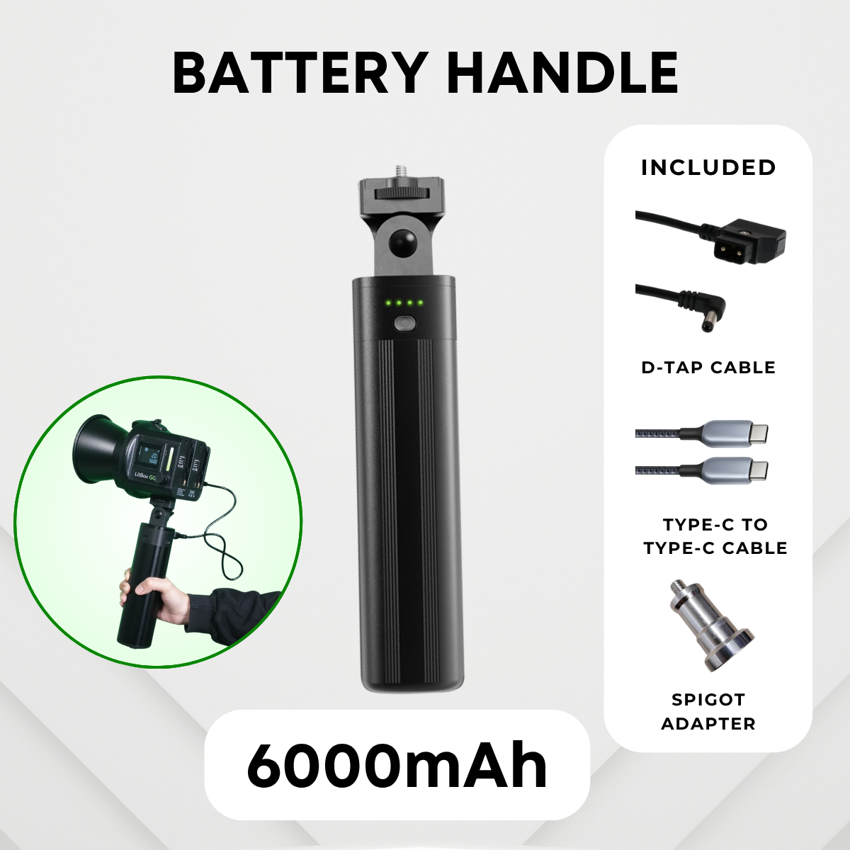 GS LitBox Go Portable LED COB Video Light Battery & AC Powered 80W