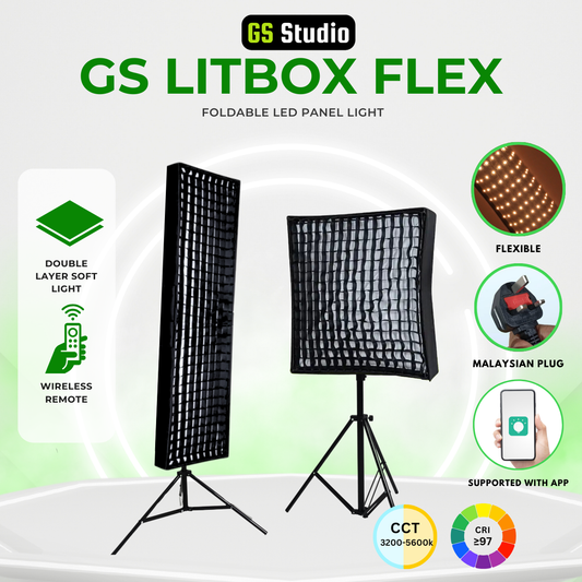 GS LitBox Flex Foldable LED Video Panel Light 3200-5600K Bi-Color CRI 97+