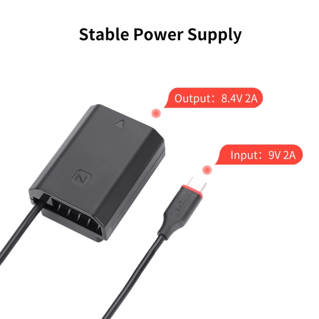 KingMa DR-FZ100 Dummy Battery with AC Power Supply Adapter For Sony A7M3 A7R3 A9