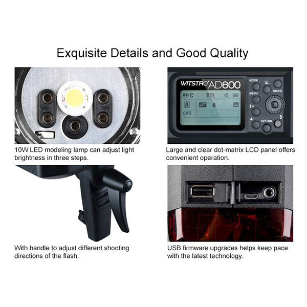 GODOX WITSTRO AD600 AD600BM HSS 600W GN87 OUTDOOR STROBE FLASH LIGHT