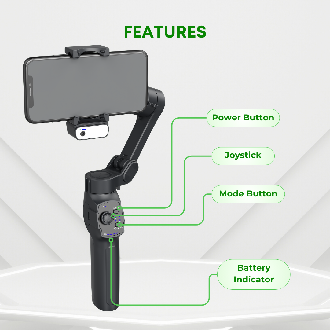 GS L7B L9 Lite M1 Smartphone 3 Axis Gimbal APP Bluetooth Connect Tracking Instant Power Up AI Follow
