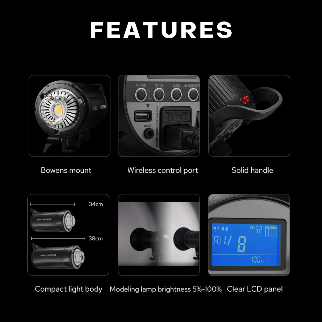 (NEW VERSION) GODOX SK400II-V STUDIO STROBE LIGHT