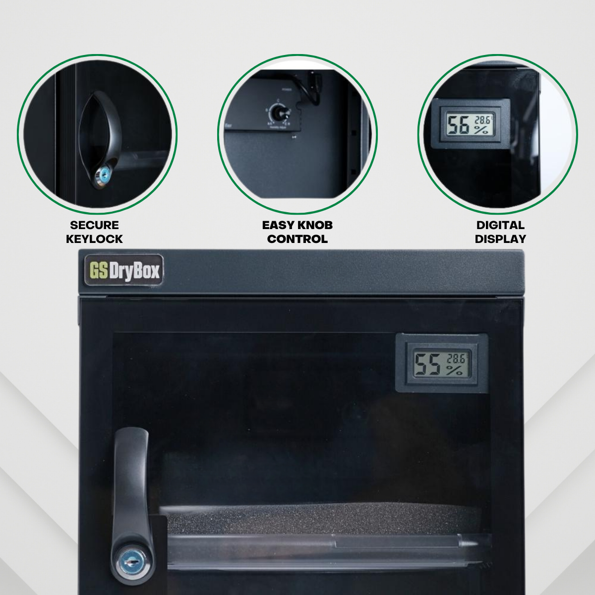 GS DryBox 18L/35L/60L LCD Digital Display 18 Litre 35 Litre 60 Litre Dry Cabinet 5 Years Warranty