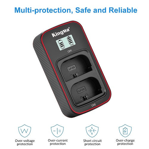 KingMa LP-E6NH LP-E6 Battery And Dual Charger Kit For Canon 5D MKIV 5D MKIII EOS R R5 R6 70D 80D 90D Compatible