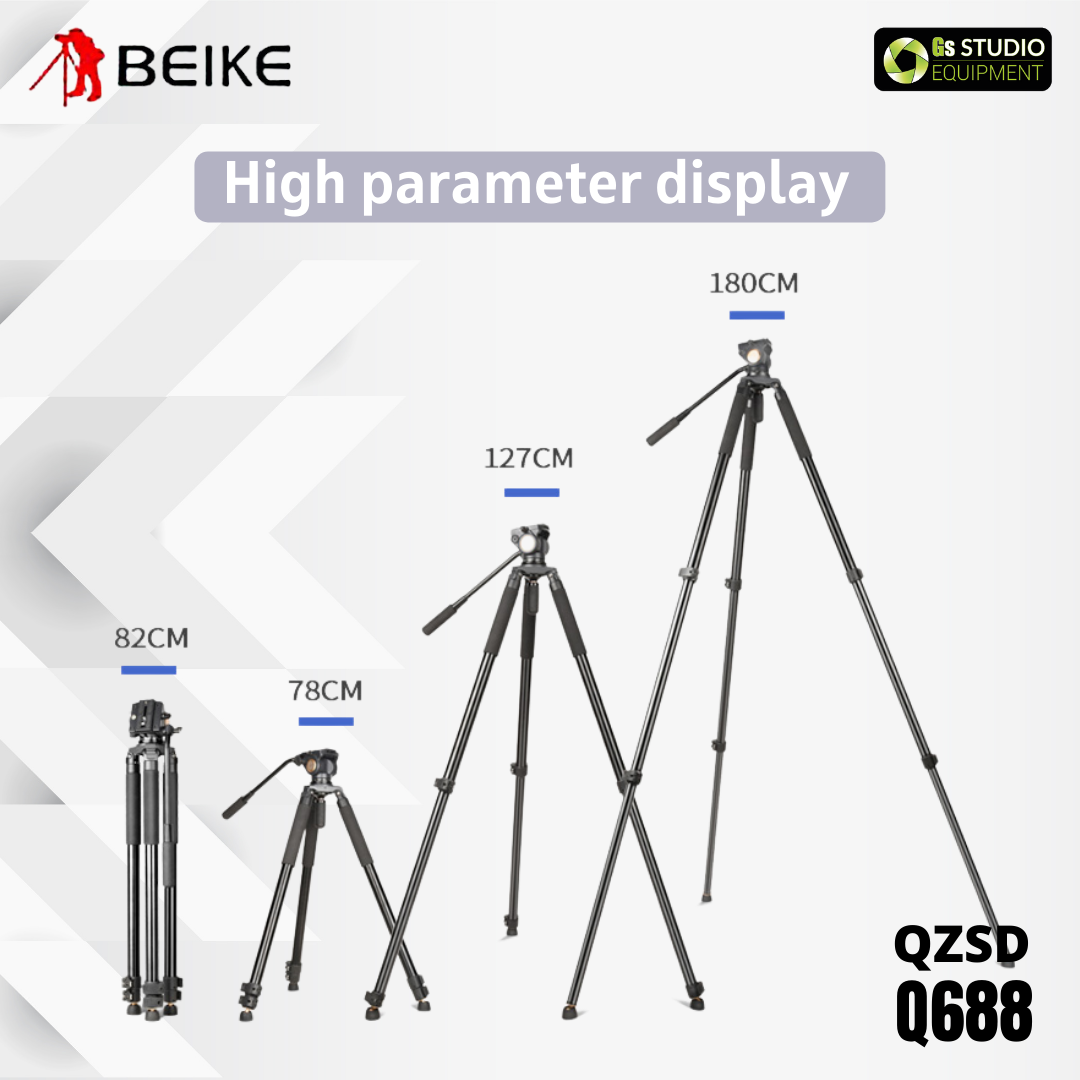 BEIKE QZSD Q688 Professional Video Tripod With Video Fluid Head