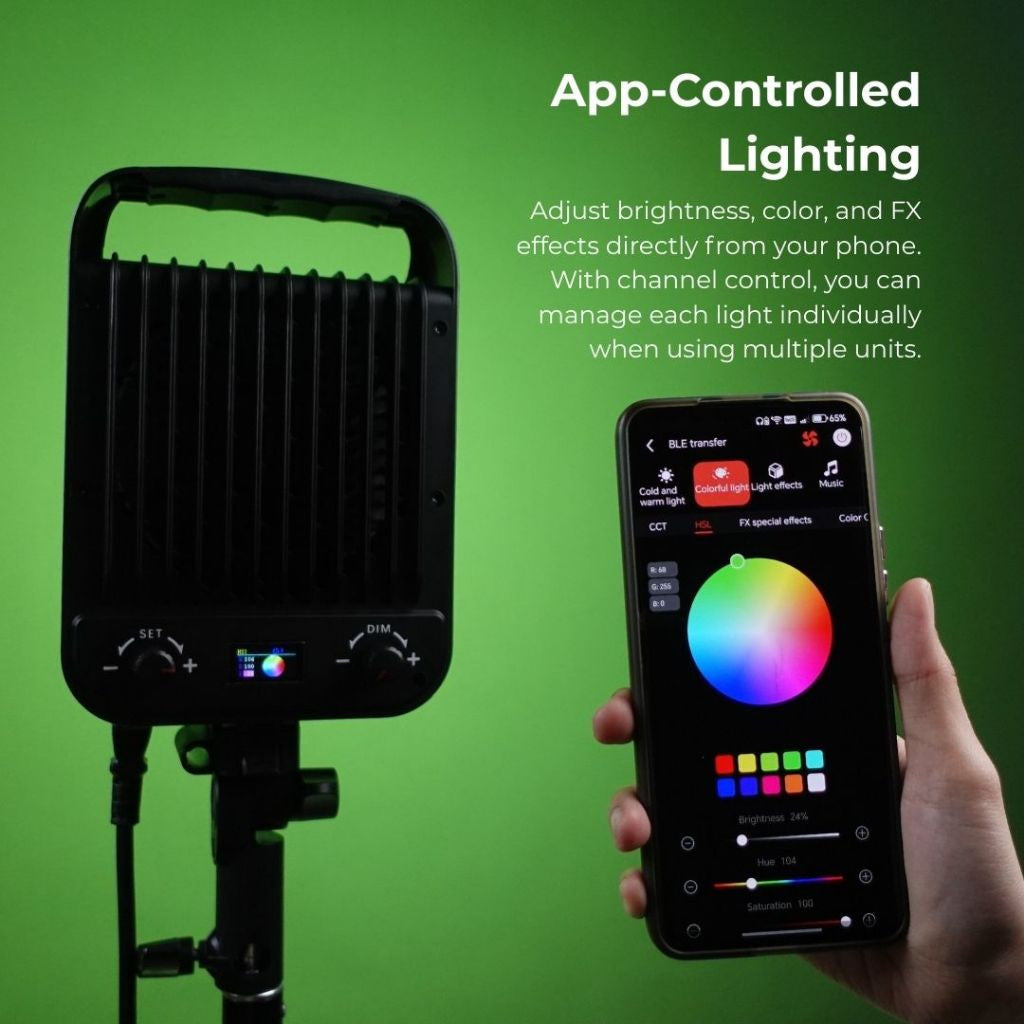 GS LitBox Ultra Slim COB 230 350 RGB 200 LED Video Light 2700-6500K Bi-Color with APP Control CRI 96+ 230w 300w RGB 200w