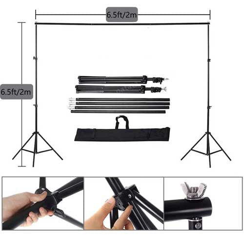 Green and White Muslin High Quality Cloth With Stitched Pocket Easy Hang Photography Backdrops Studio Video (2 x 3M)