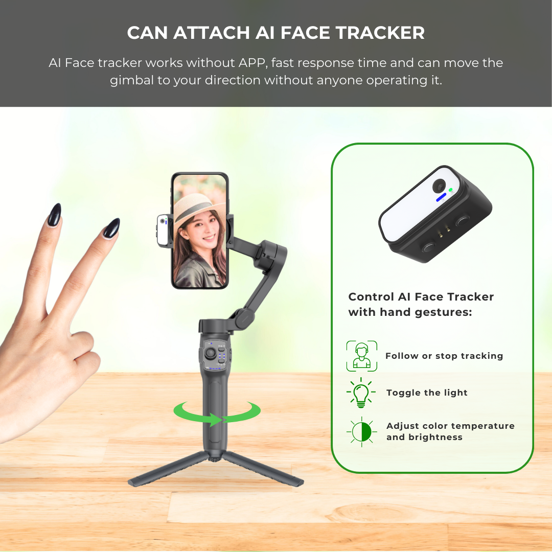 GS L7B L9 Lite M1 Smartphone 3 Axis Gimbal APP Bluetooth Connect Tracking Instant Power Up AI Follow