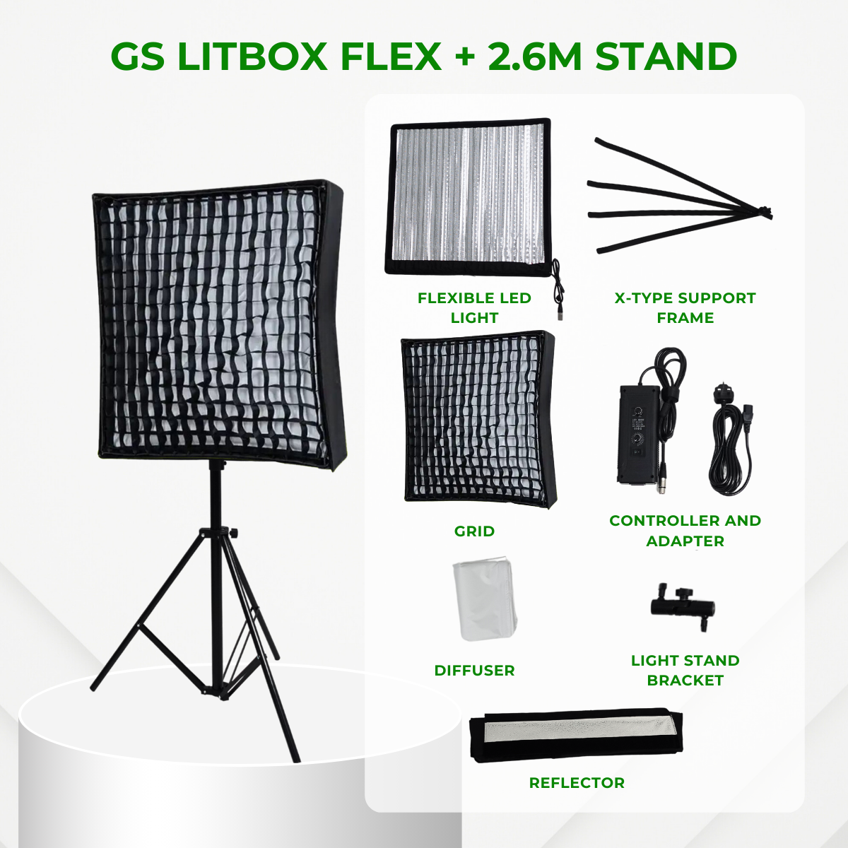 GS LitBox Flex package with stands
