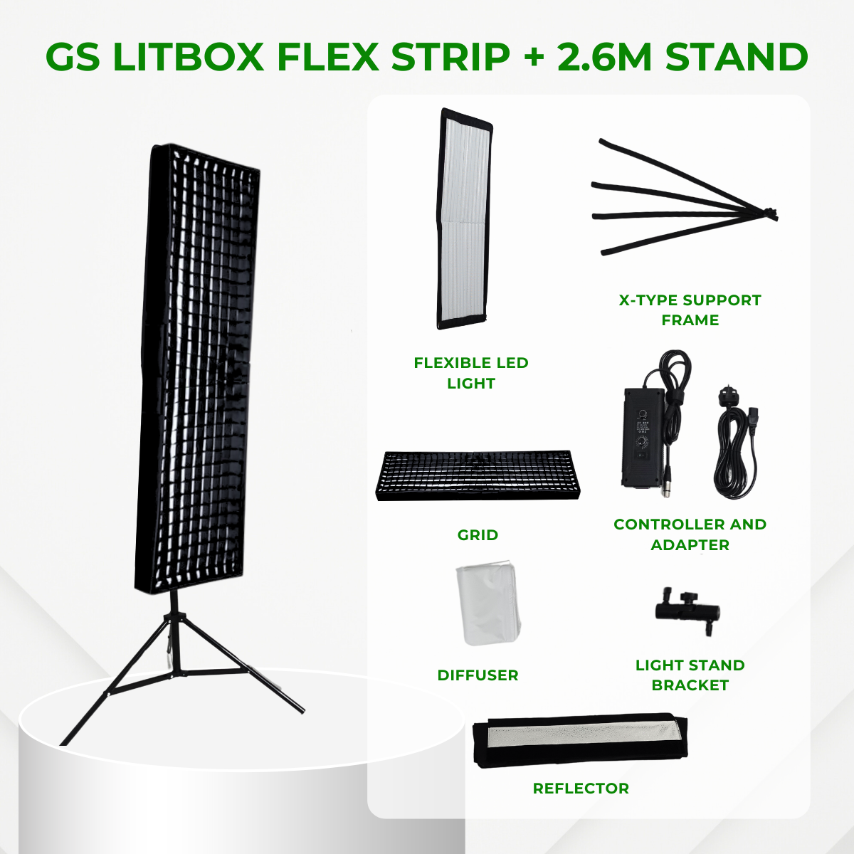 GS LitBox Flex Strip package with stands