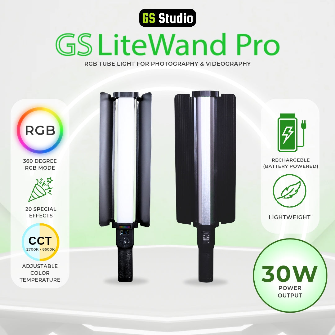 GS LiteWand Pro RGB 30w Tube Light Light Wand Light Stick for Photography Videography