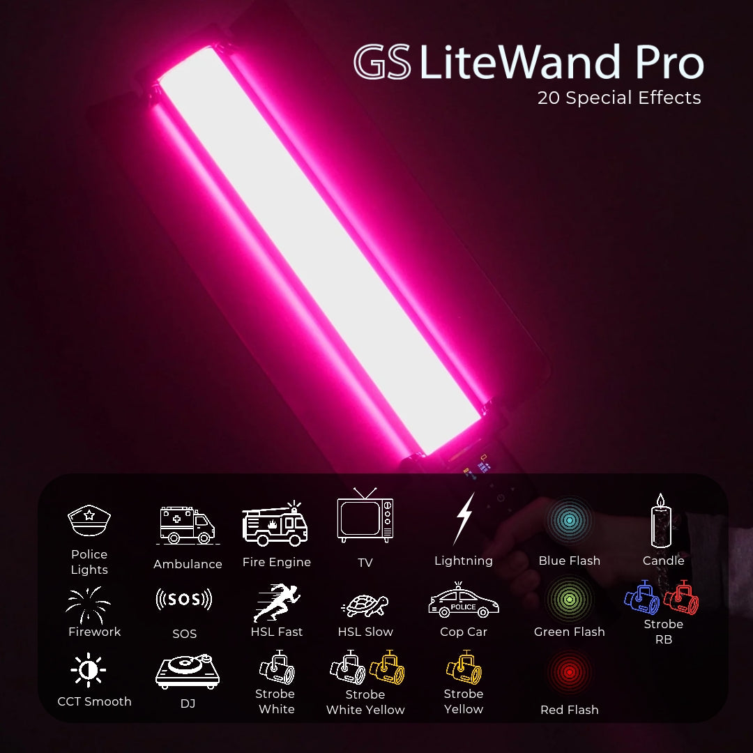 GS LiteWand Pro RGB 30w Tube Light Light Wand Light Stick for Photography Videography