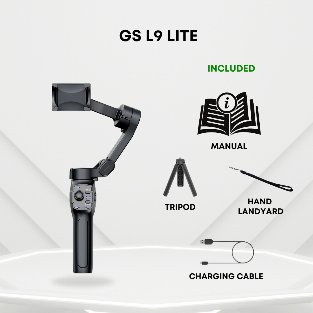 GS L7B L9 Lite M1 Smartphone 3 Axis Gimbal APP Bluetooth Connect Tracking Instant Power Up AI Follow