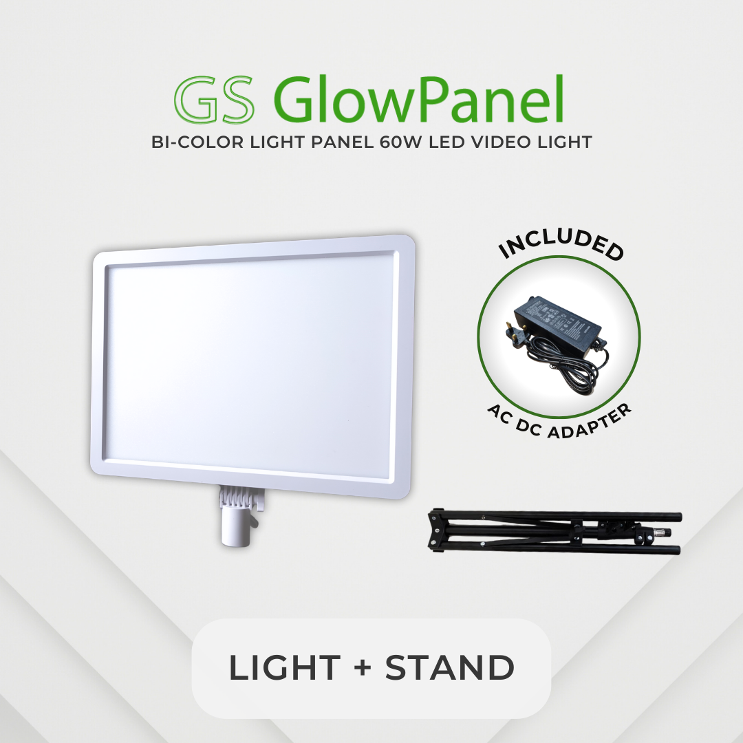GS GlowPanel Bi-Color Light Panel Photography Videography Soft Light 60W LED Video Light 2700K-9900K CRI96+ Type C DC