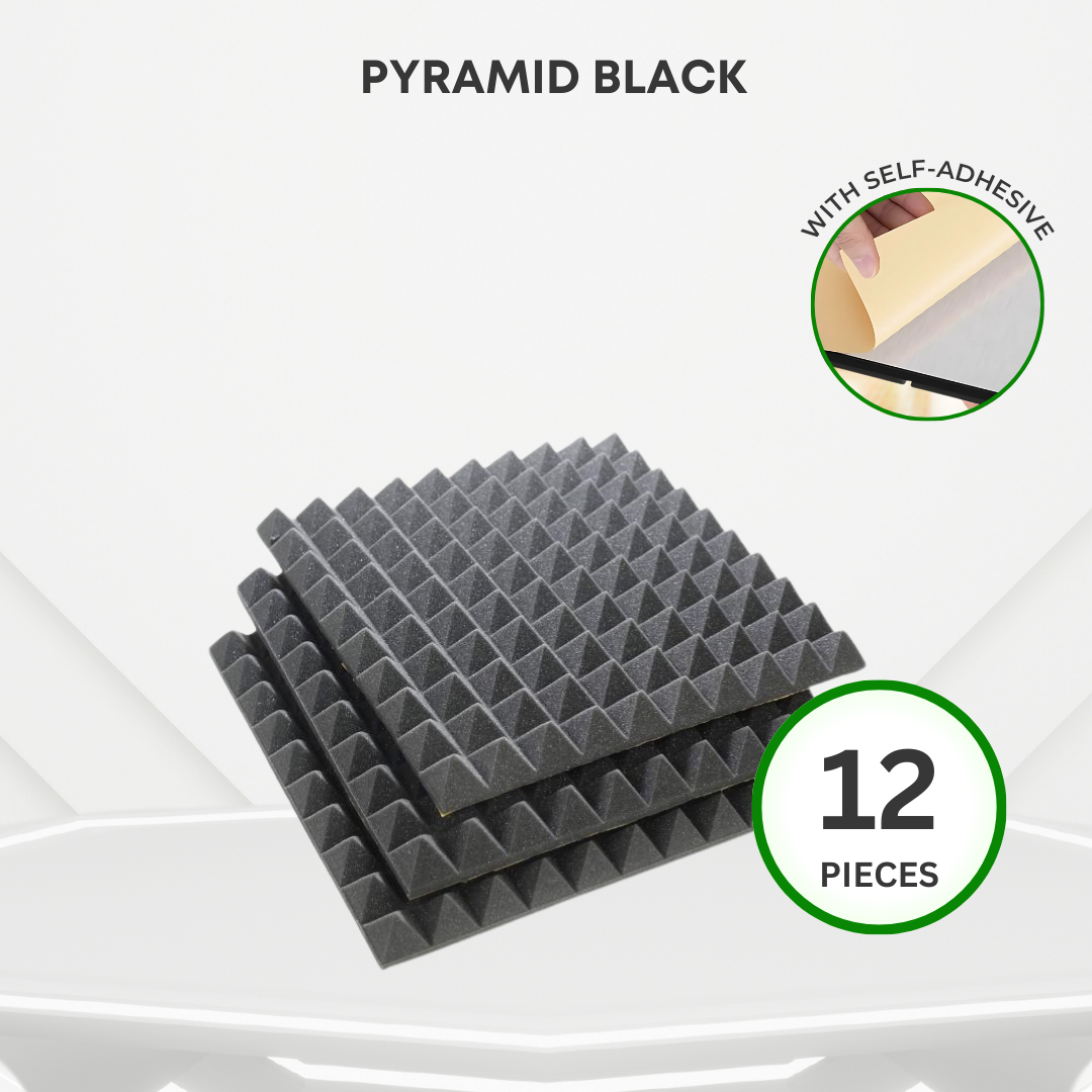 GS Pro Acoustic Foam With Self-Adhesive Soundproof Foam Studio Recording Sound Absorption High Density (30cm*30cm*5cm) | Kalis Bunyi