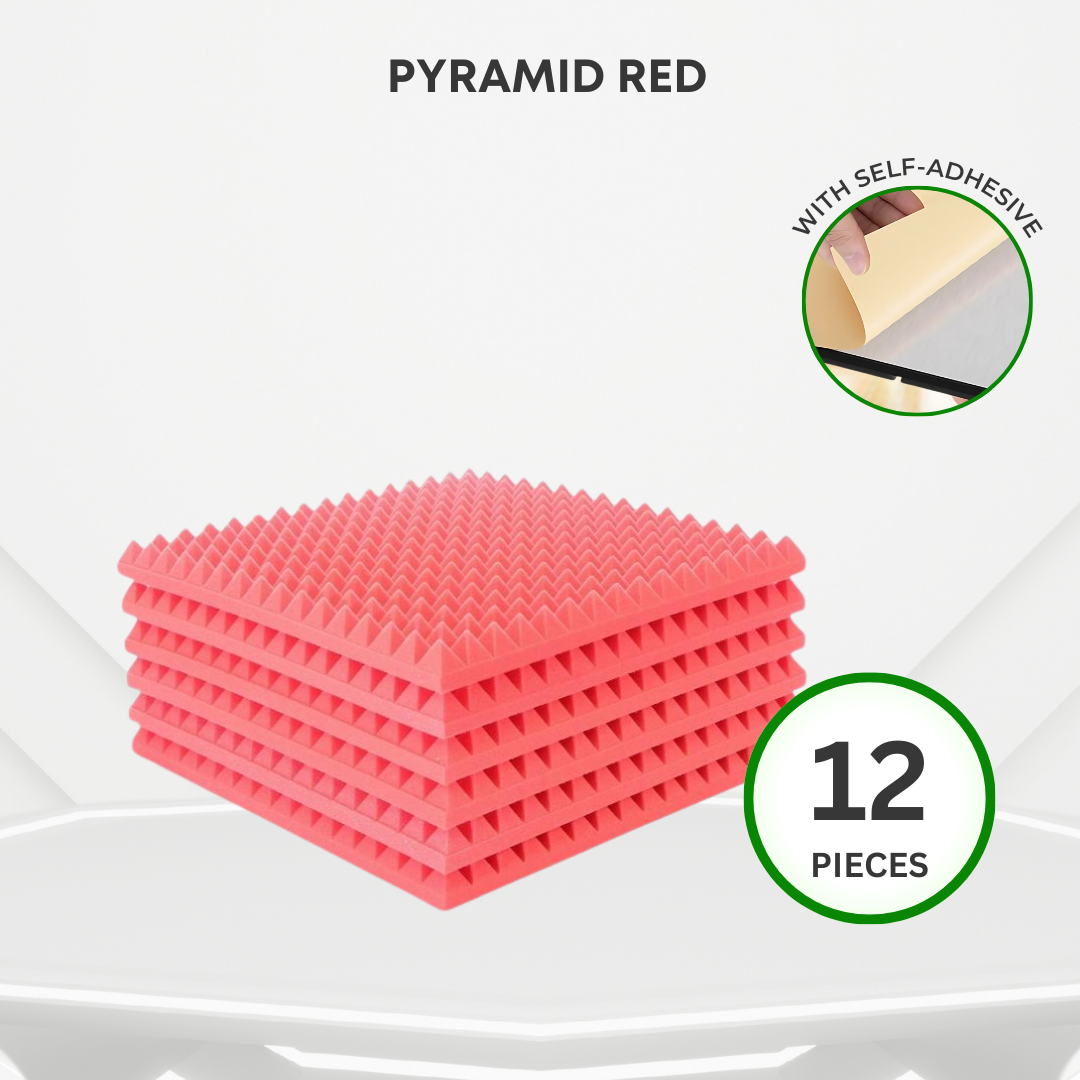 GS Pro Acoustic Foam With Self-Adhesive Soundproof Foam Studio Recording Sound Absorption High Density (30cm*30cm*5cm) | Kalis Bunyi