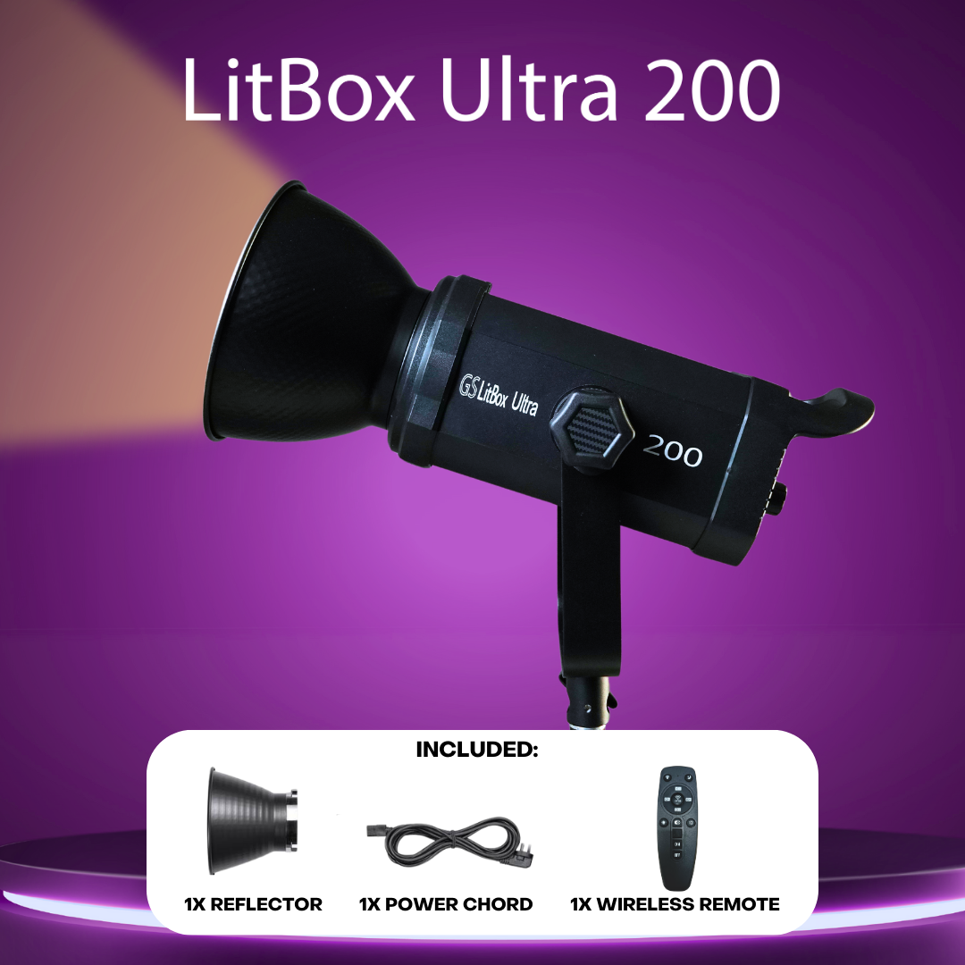 GS LitBox Ultra COB 200 300 500 LED Video Light 2700-6500K Bi-Color with Wireless Remote APP Control CRI 97+ 200w 300w 500w