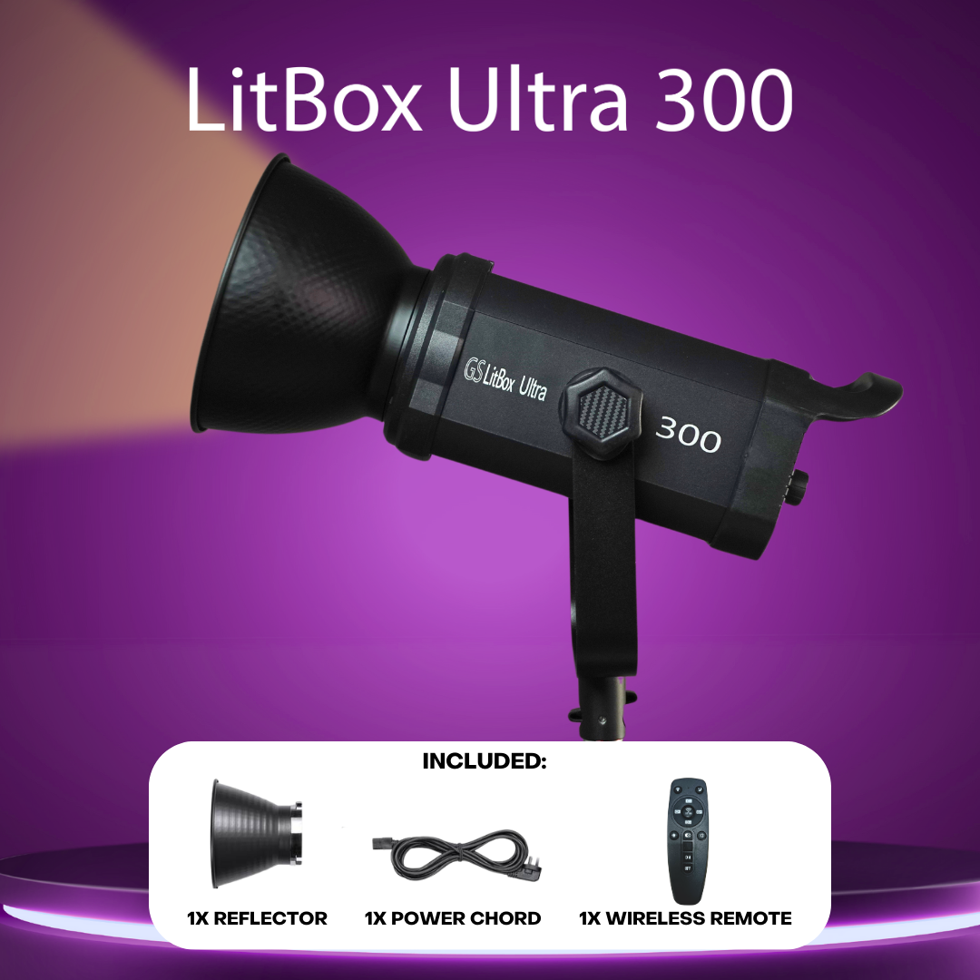 GS LitBox Ultra COB 200 300 500 LED Video Light 2700-6500K Bi-Color with Wireless Remote APP Control CRI 97+ 200w 300w 500w