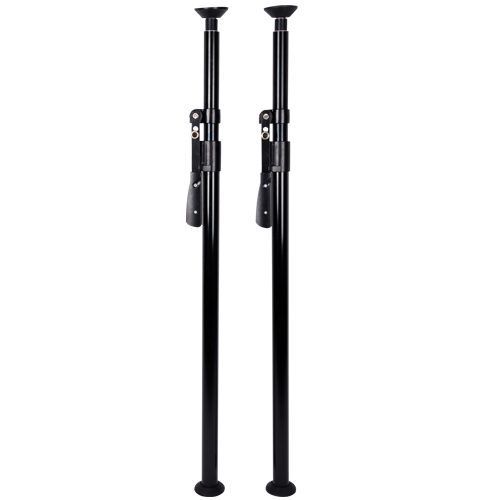 GS HEAVY DUTY AUTOPOLE SUPPORT 3.8M (PAIR) featuring two black extendable poles with locking mechanisms, ideal for studio backdrop support.