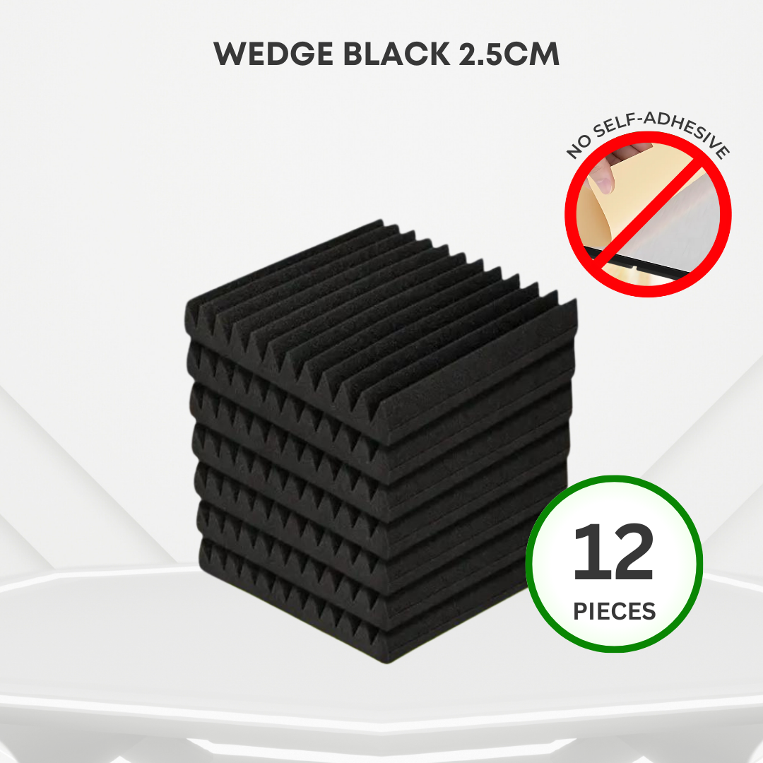 GS Pro Acoustic Foam With Self-Adhesive Soundproof Foam Studio Recording Sound Absorption High Density (30cm*30cm*5cm) | Kalis Bunyi