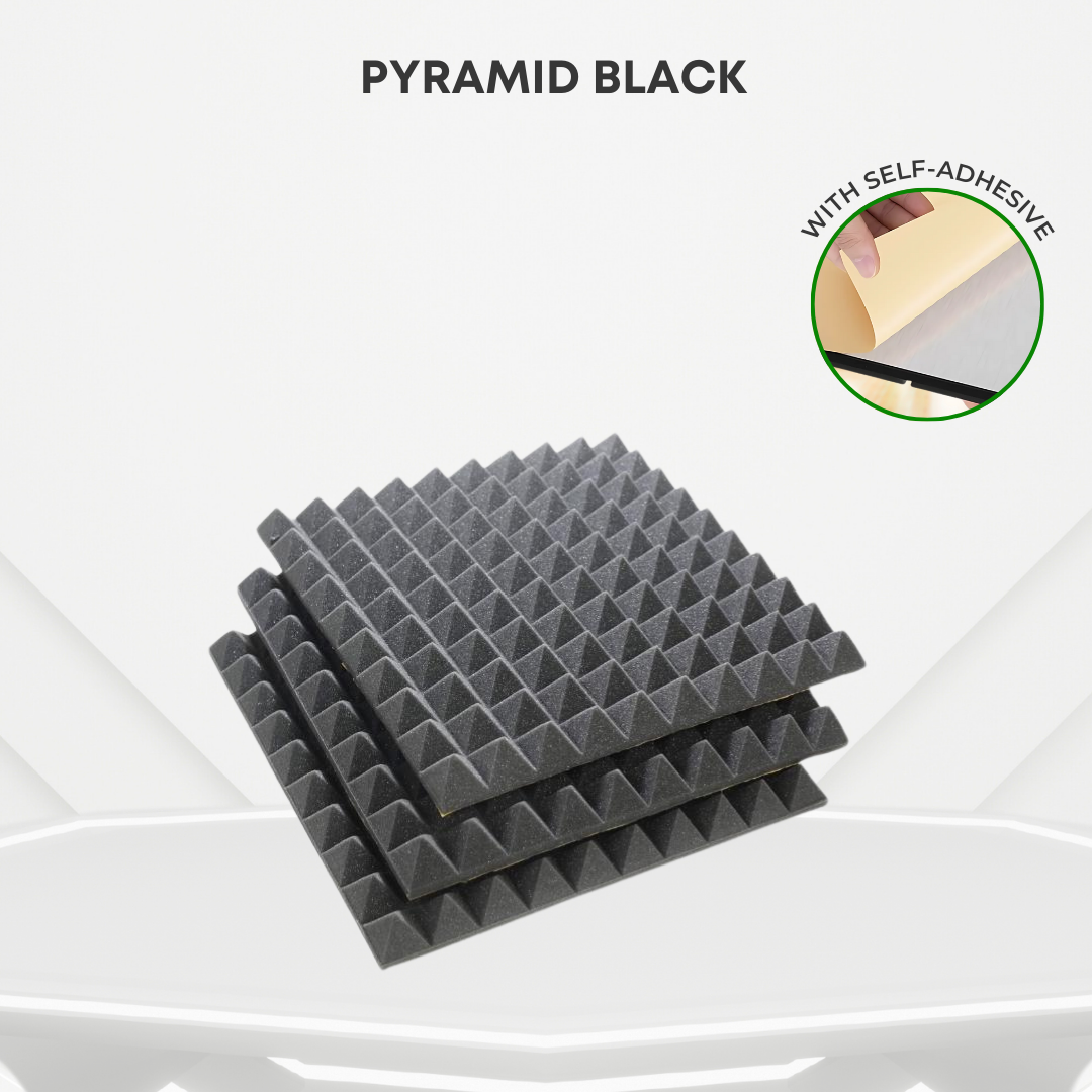 GS Pro Acoustic Foam With Self-Adhesive Soundproof Foam Studio Recording Sound Absorption High Density (30cm*30cm*5cm) | Kalis Bunyi