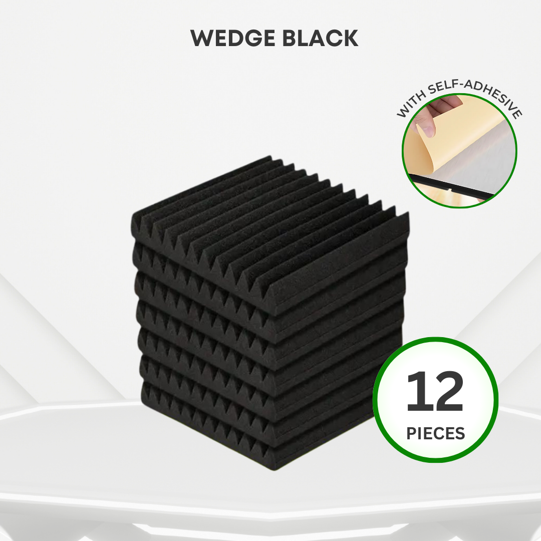 GS Pro Acoustic Foam With Self-Adhesive Soundproof Foam Studio Recording Sound Absorption High Density (30cm*30cm*5cm) | Kalis Bunyi