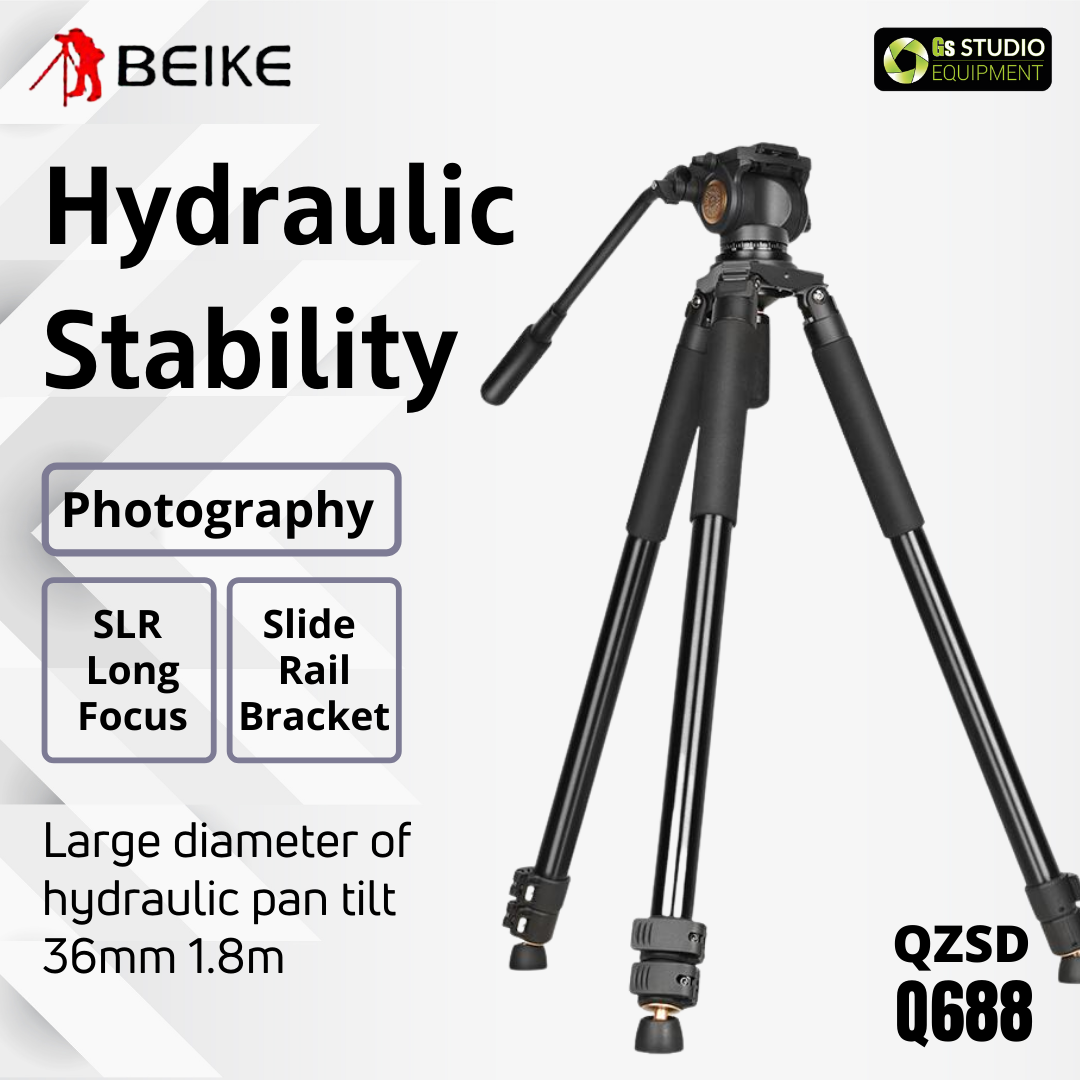 BEIKE QZSD Q688 Professional Video Tripod With Video Fluid Head