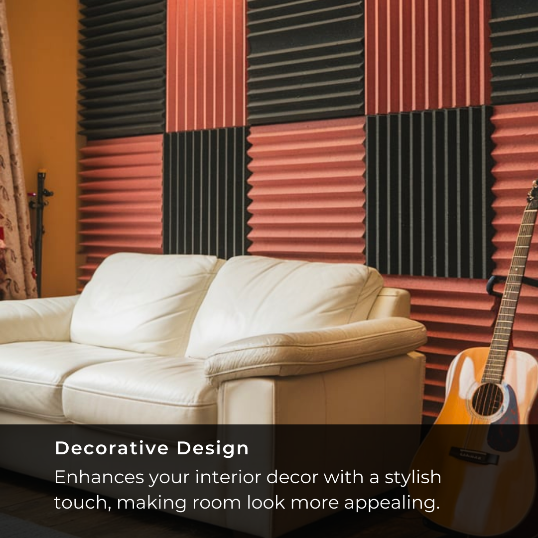 GS Pro Acoustic Foam With Self-Adhesive Soundproof Foam Studio Recording Sound Absorption High Density (30cm*30cm*5cm) | Kalis Bunyi