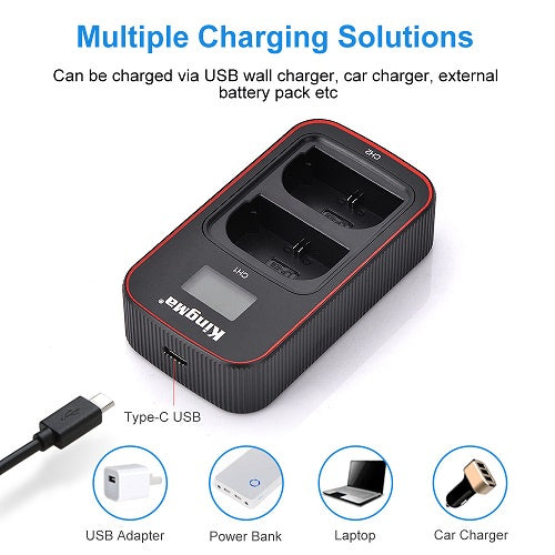 KingMa LP-E6NH LP-E6 Battery And Dual Charger Kit For Canon 5D MKIV 5D MKIII EOS R R5 R6 70D 80D 90D Compatible