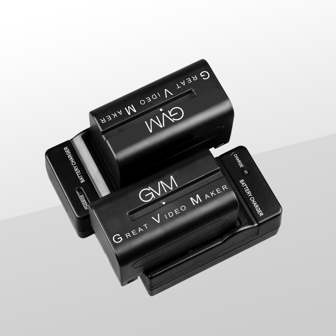 GVM NP-F750 4400mAh Batteries with Travel Chargers (2 Set)