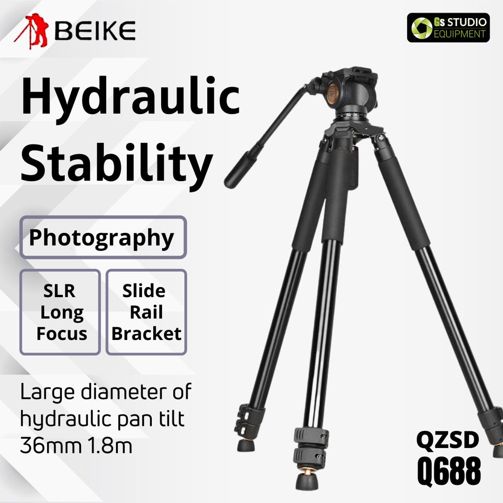 BEIKE QZSD Q688 Professional Video Tripod With Video Fluid Head