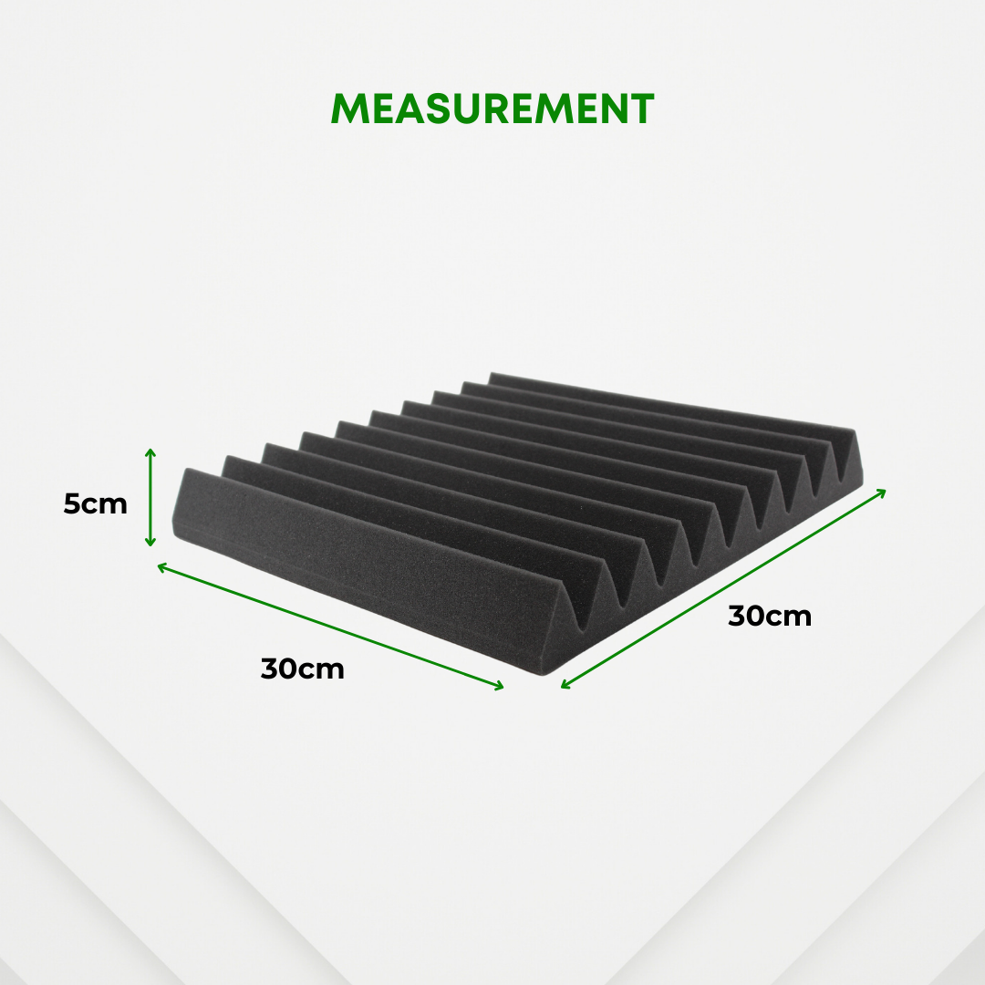 GS Pro Acoustic Foam With Self-Adhesive Soundproof Foam Studio Recording Sound Absorption High Density (30cm*30cm*5cm) | Kalis Bunyi