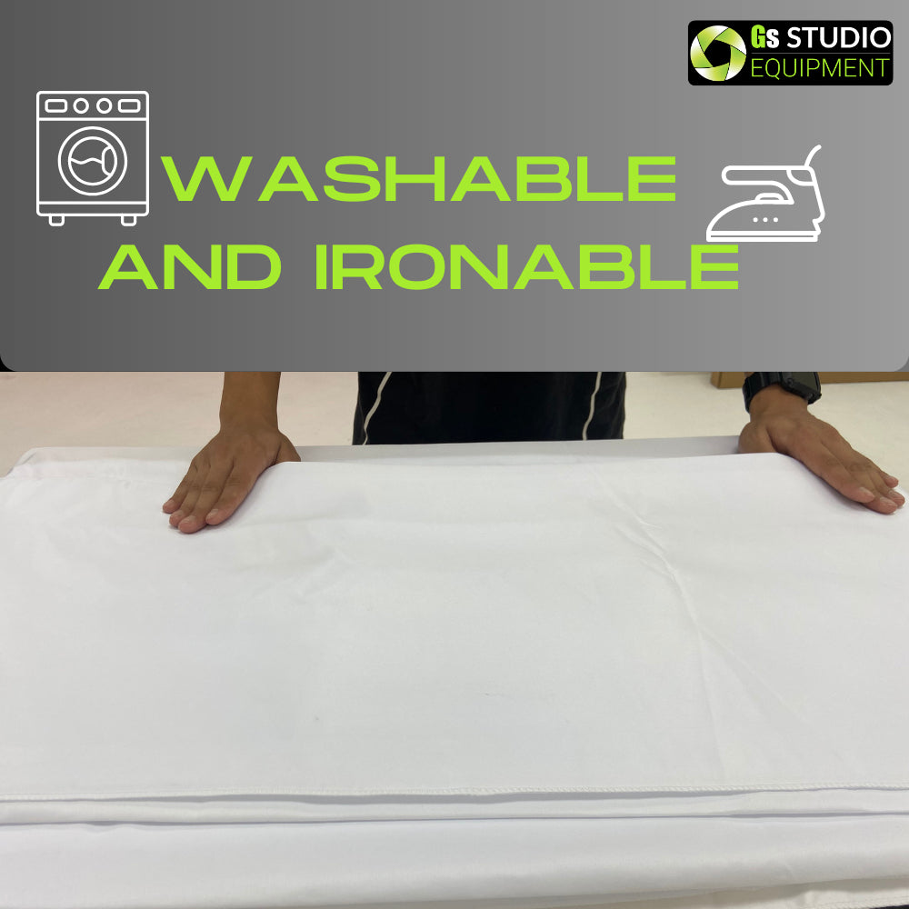 Green and White Muslin High Quality Cloth With Stitched Pocket Easy Hang Photography Backdrops Studio Video (2 x 3M)