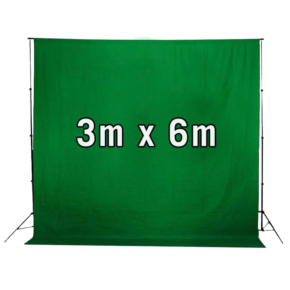 Green and White Muslin High Quality Cloth With Stitched Pocket Easy Hang Photography Backdrops Studio Video (2 x 3M)
