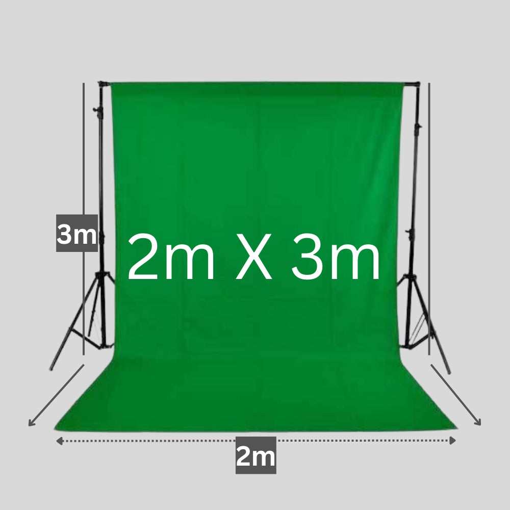 Green and White Muslin High Quality Cloth With Stitched Pocket Easy Hang Photography Backdrops Studio Video (2 x 3M)