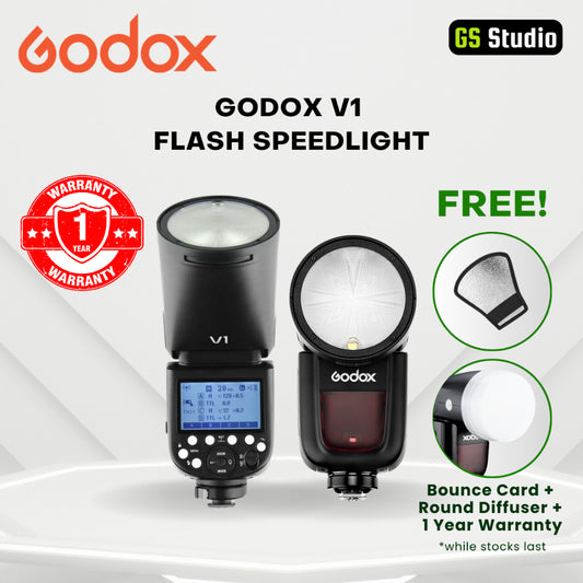 Godox V1 Flash Speedlight For Canon Nikon Sony Fuji Camera Round Flash TTL Li-ion Battery