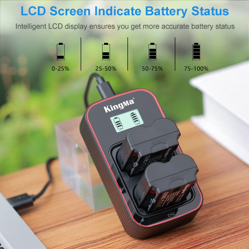 KingMa NP-W235 2-Pack Battery and LCD Dual Charger Kit for Fujifilm X-T4