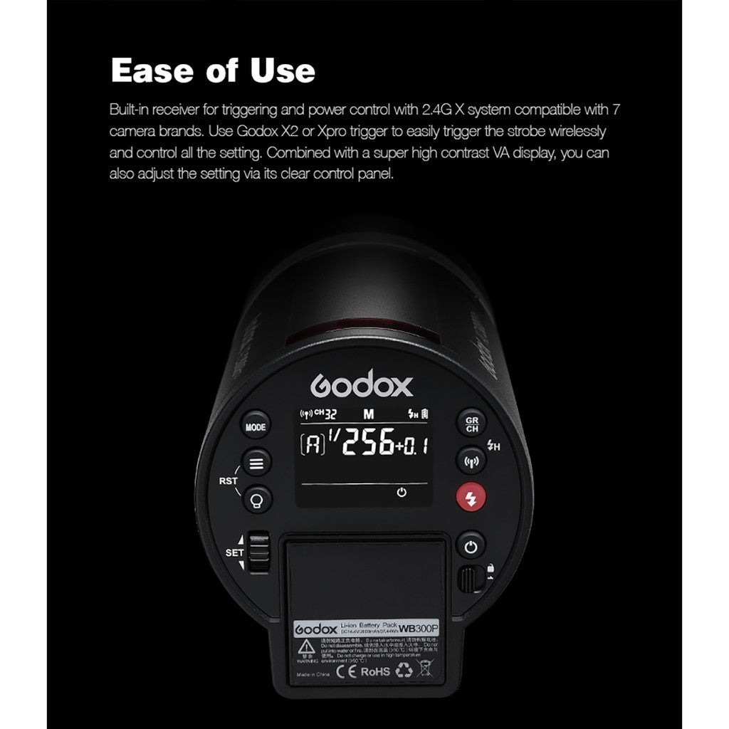 Godox AD300Pro Outdoor Flash Light 300Ws TTL 2.4G 1/8000 HSS for Sony Canon Nikon Fuji & DSLR