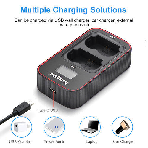 KingMa NP-W235 2-Pack Battery and LCD Dual Charger Kit for Fujifilm X-T4