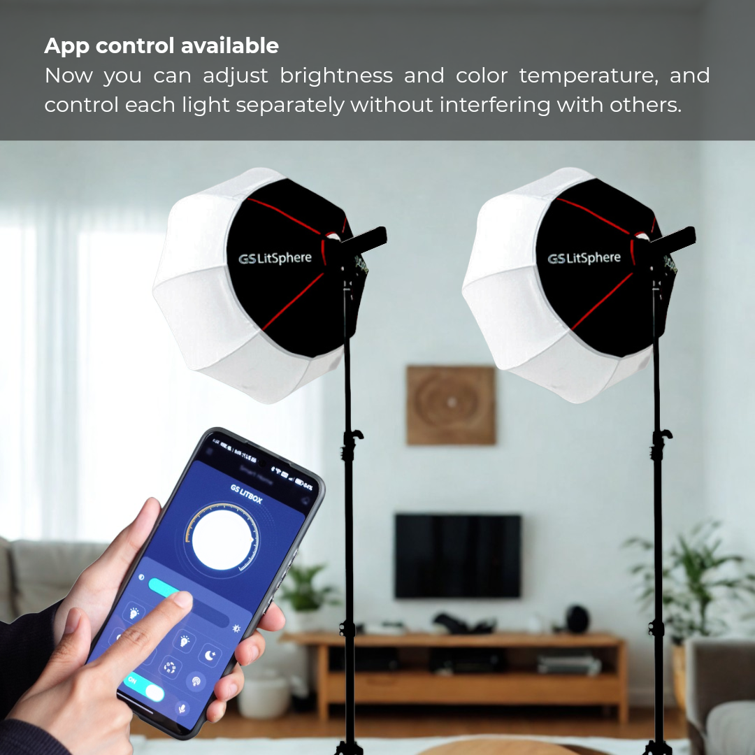 GS LitSphere Lantern Softbox Light 65cm Shooting Lamp for Live Broadcast Photo Video 105w