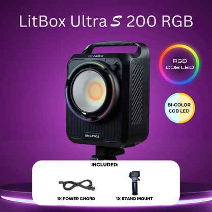 GS LitBox Ultra Slim COB 230 350 RGB 200 LED Video Light 2700-6500K Bi-Color with APP Control CRI 96+ 230w 300w RGB 200w