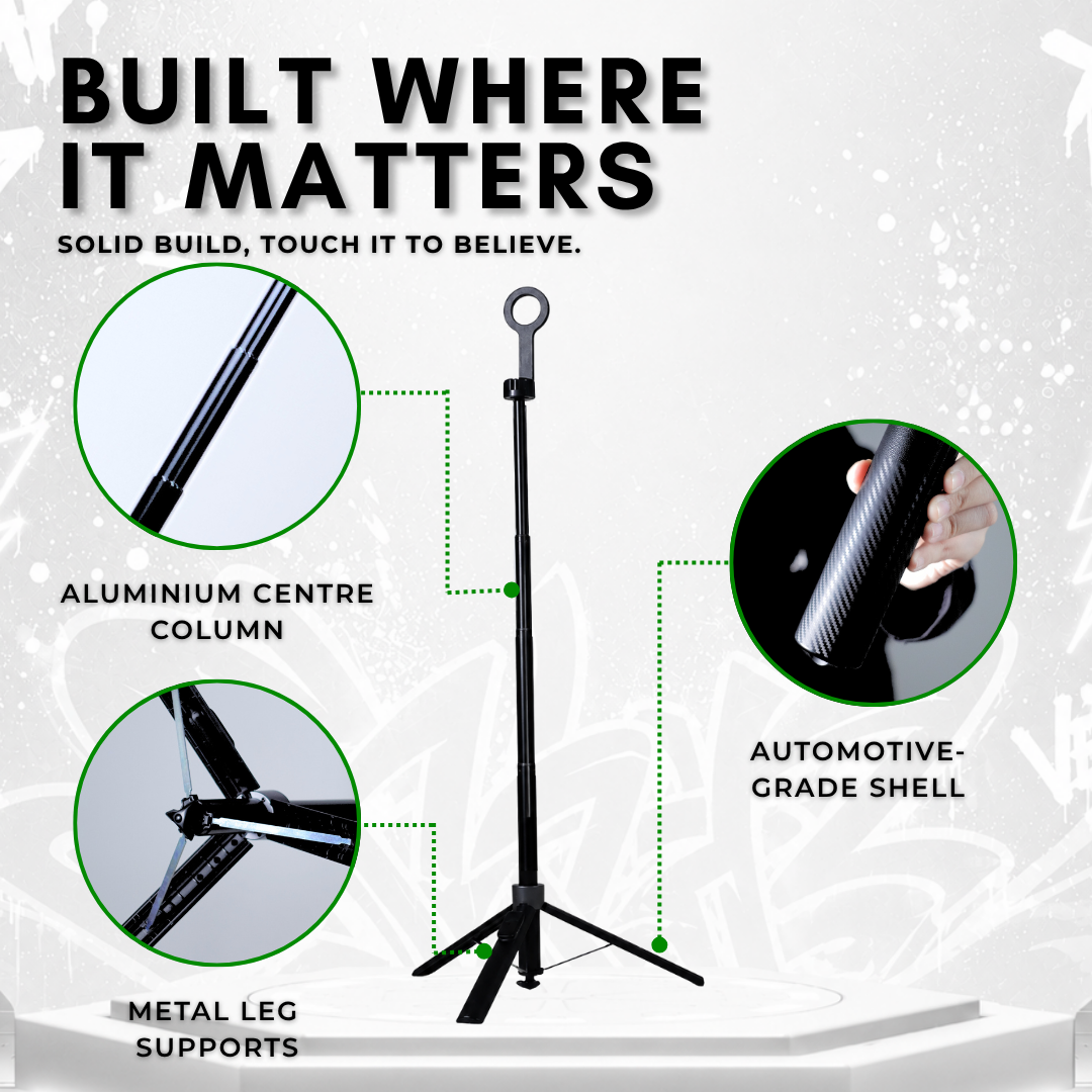 GS SnapVersa Go 1.8m Premium Magnetic Selfie Stick Tripod Auto Open & Close Spring-Free Gravity Lock Wireless Remote