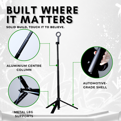 GS SnapVersa Go 1.8m Premium Magnetic Selfie Stick Tripod Auto Open & Close Spring-Free Gravity Lock Wireless Remote