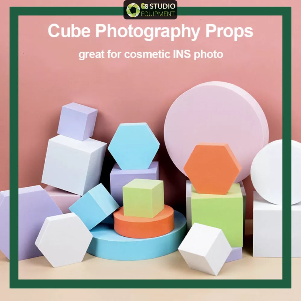 GS Photography 3D Geometry Props Studio Product Photo Shooting Equipment Foam Geometric Cube Photography Backdrop