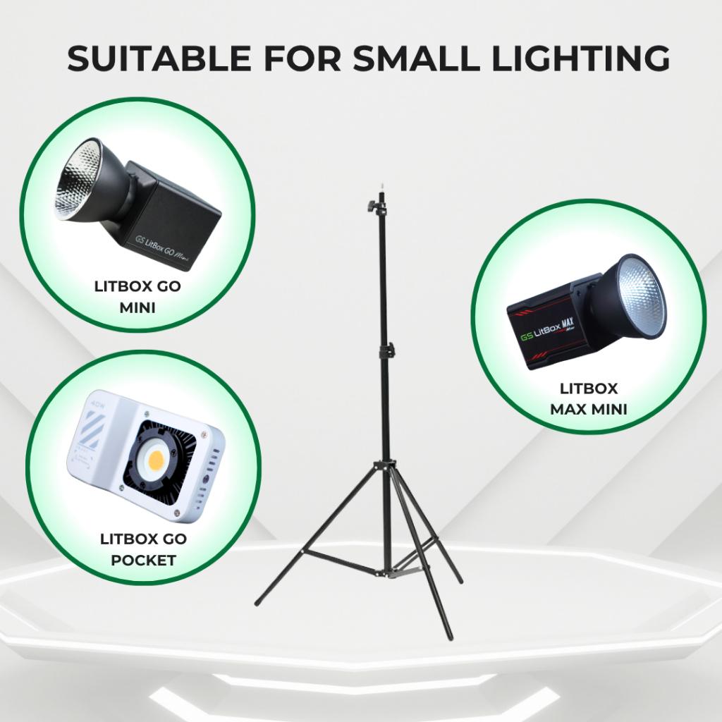 GS 2M Adjustable Light Stand for Photography, Video & Studio Lighting