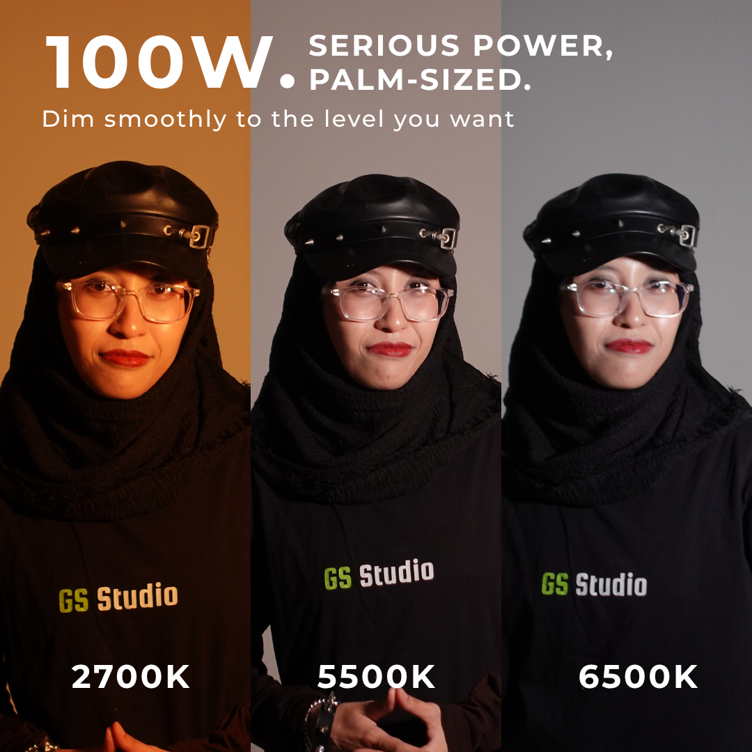 GS LitBox GO 100W Mini COB Studio Light CRI 97 Bi-Color 2700-6500K Portable Video Light Makeup Lampu Studio