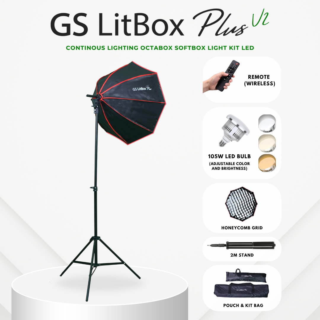 GS LitBox Plus 150w APP Control Continous Lighting Softbox Light LED Adjustable Color Wireless Remote Octabox