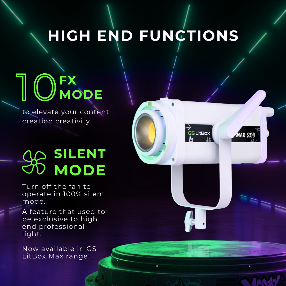 GS LitBox MAX 200 COB LED 230W Light APP Control Adjustable Color Temperature For Live And Content