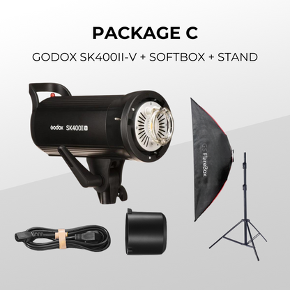 (NEW VERSION) GODOX SK400II-V STUDIO STROBE LIGHT ONLY WIRELESS SYSTEM WITH LCD DISPLAY