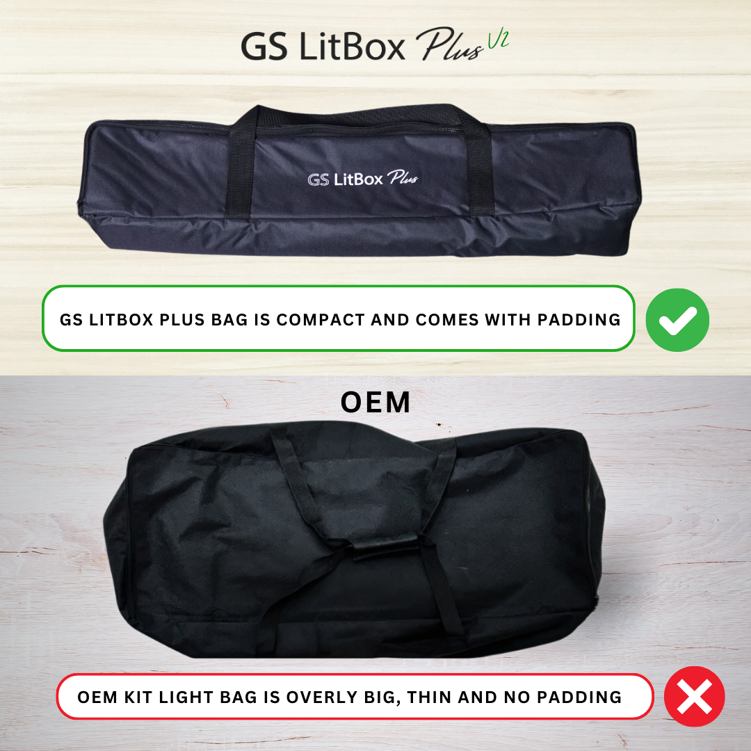 Bag Included for Portability
The GS LitBox Plus comes with a compact, padded bag for easy carrying.